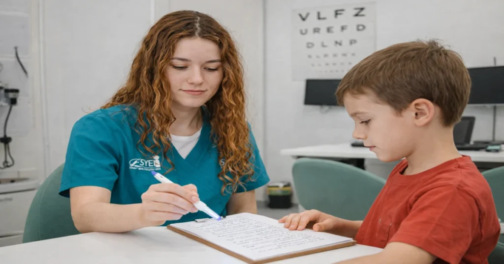 Evaluación de movimientos oculares relacionados con lectura